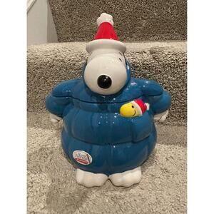Peanuts Snoopy Blue Puffer Jacket Cookie Jar - BRAND NEW